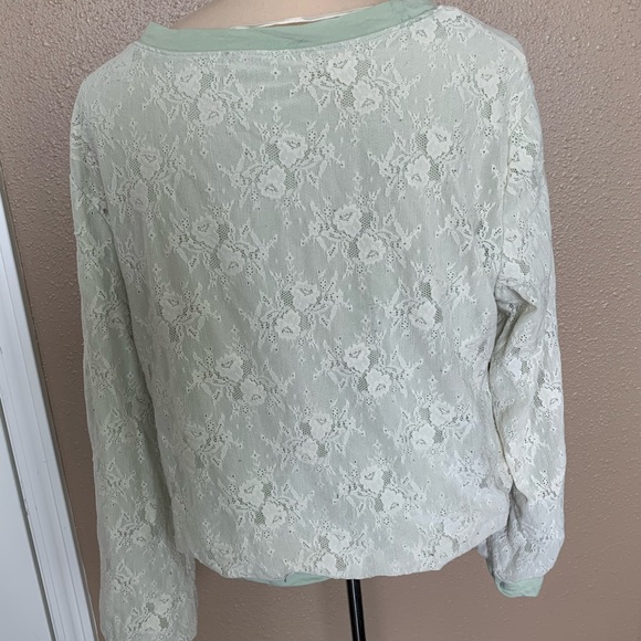 Anthropologie Comme Toi Cropped Sweatshirt Medium - Picture 2 of 3